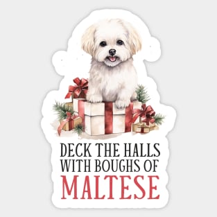 Maltese dog Christmas gift Sticker
